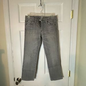 7 For All Mankind Light Grey Cropped Jeans Size 25